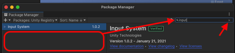 Package manager filter